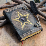 10"x7" Fat Pentagram Leather Journal | 280 Vintage Pages