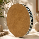 14" Black Mother of Pearl Boutique Floral Serving Tray - Round