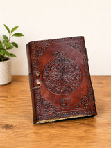 A5 Triple Moon Leather Journal | 5 Stone Choices