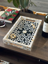 4 Designs- Mother of Pearl Boutique Floral Serving Trays