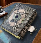 A5 Antique Triple Moon Leather Journal | 4 Stone Options