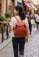 14'' Leather Backpack | Floral Lining (New)