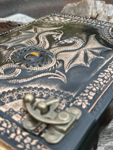 10" Large Double Dragon Leather Journal | 300 Pages