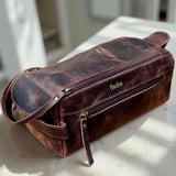 New Toiletery Bag | Full Grain Leather | Water Resistant Lining Inside
