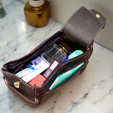 New Toiletery Bag | Full Grain Leather | Water Resistant Lining Inside