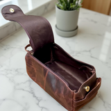 New Toiletery Bag | Full Grain Leather | Water Resistant Lining Inside
