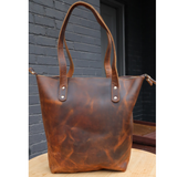 Personalised Leather Tote Bag | 16" Large Size | Spacious & Durable | Full Grain Buffalo Leather