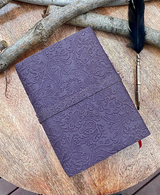 10''x7'' Purple- Embossed Leather Journal | Key Floral Journal
