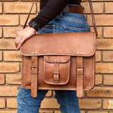 15'' Premium Leather Satchel Briefcase | New !