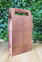 GrassLanders Leather Bag Pure Leather Wine Case | 2 Bottles Holder