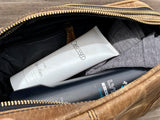 GrassLanders Leather Bag Toiletery Bag | Full Grain Leather | Water Resistant Lining Inside