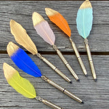 Retractable Feather Pen | 7 Coloured Feathers