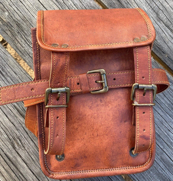 10" Leather Book Bag | Padded Book Compartments