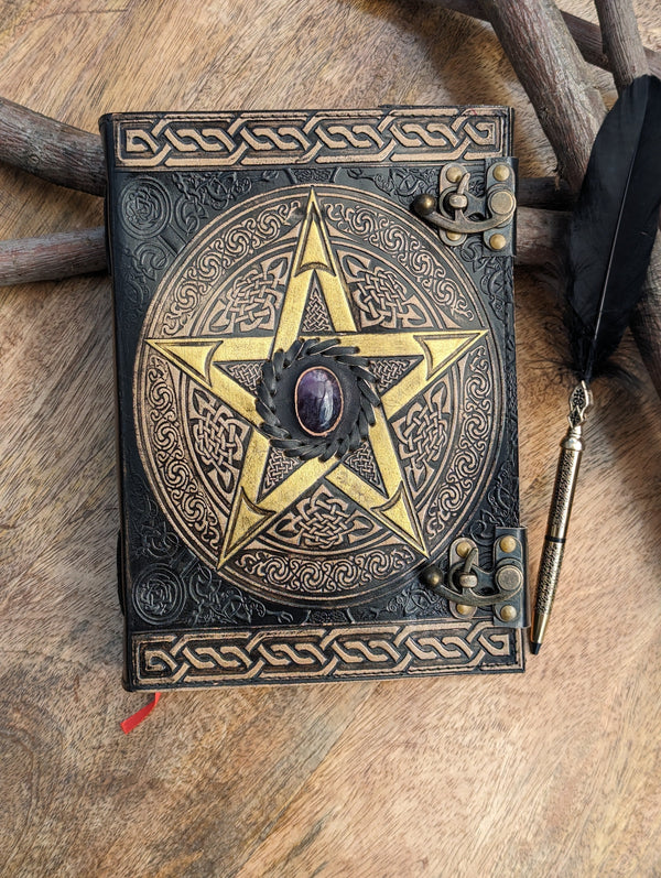 10"x7" Fat Pentagram Leather Journal | 280 Vintage Pages