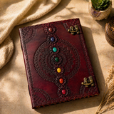 13 inch Massive 7 Chakra Notebook | 220 Acid Free White Pages | Leakproof Paper- Watercolors, Pencils- Personalised Notebook