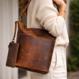 Personalised Leather Tote Bag for Women – Full Grain Leather Shoulder Bag