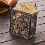 11" antique Triple Moon Goddess Leather Journal | 5 Stone Options