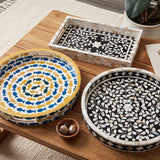 4 Designs- Mother of Pearl Boutique Floral Serving Trays