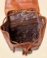 14'' Leather Backpack | Floral Lining (New)