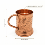 100% Pure Copper Mug 450ml | Handcrafted Mug