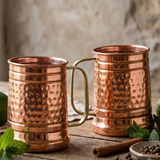 100% Pure Copper Moscow Mule Mug 500ml | Handcrafted Hammered Mug
