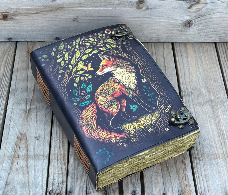 12"x8" Mystic Wolf -Leather Journal | 360 Vintage Pages (New)