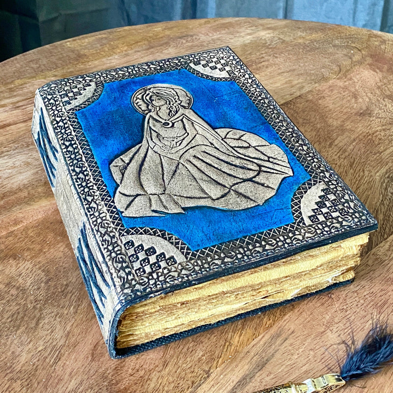 Moon Goddess Leather Journal | Handstitched