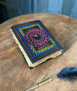 Dragon Pentagram Multicoloured Leather Journal | Handstitched