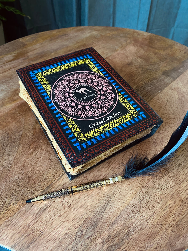 DND Dragon Multicoloured Pure Leather Journal  | Handstitched Journal