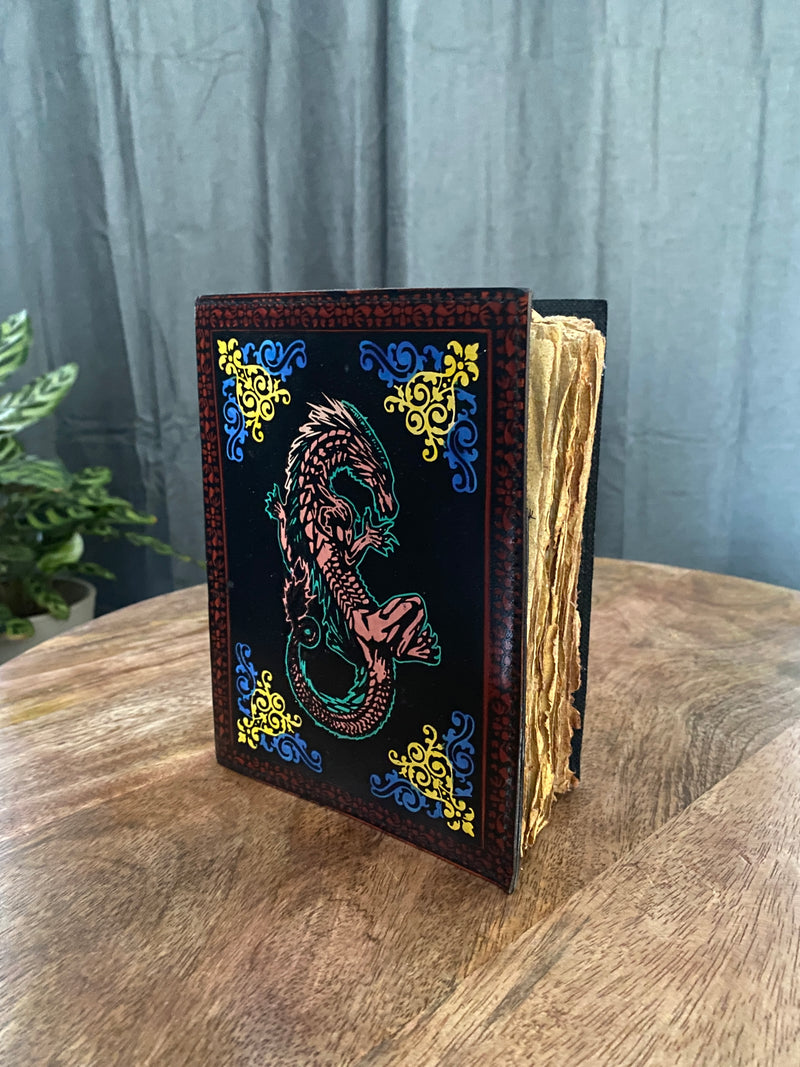 DND Dragon Multicoloured Pure Leather Journal  | Handstitched Journal