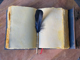 10" Antique Triple Moon Goddess Leather Journal | 4 Stone Options