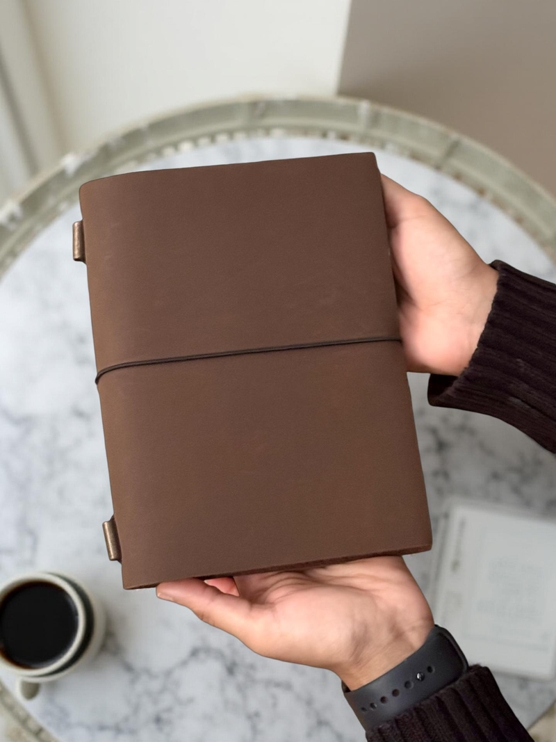 A5 Refillable Leather Journal | 2 Colors- Rustic Tan/ Dark Brown