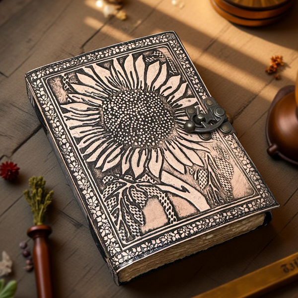 A5 Sunflower Leather Journal | 240 Pages