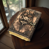 A5 Luna Moth Triple Moon Leather Journal