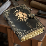 A5 Luna Moth Triple Moon Leather Journal