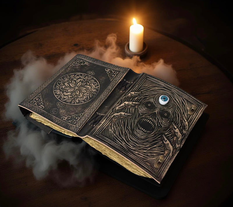 A5 Skull and Evil Eye Leather Journal