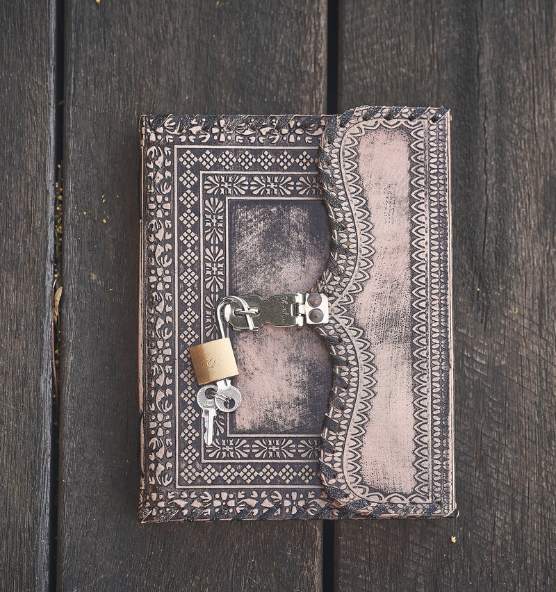 Antique Lock n Key Leather Journal | 240  pages