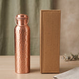1 ltr Pure Hammered Copper Water Bottle- with Handle