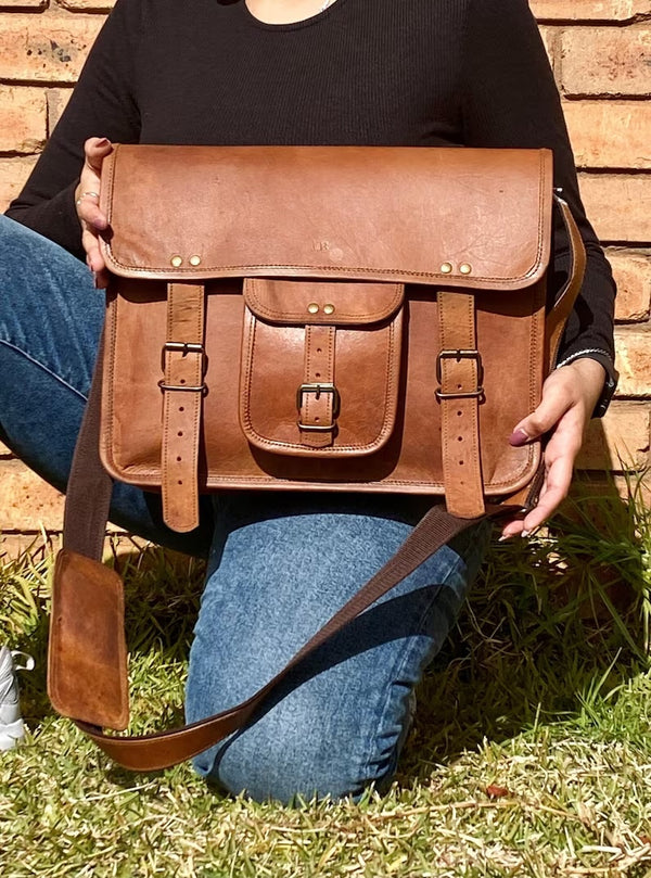 15'' Premium Leather Satchel Briefcase | New !