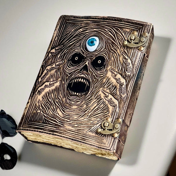 A5 Skull and Evil Eye Leather Journal