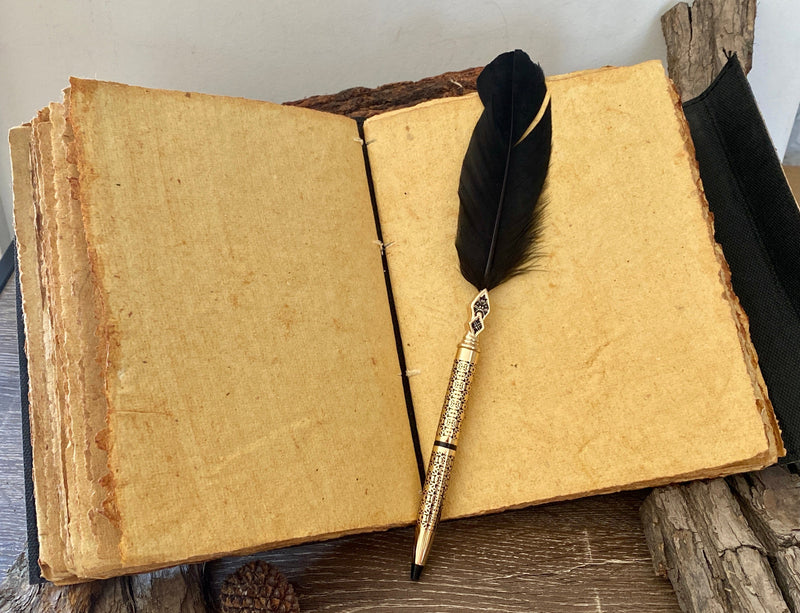 GrassLanders Leather Journal A5 Antique Triple Moon Leather Journal | 4 Stone Options